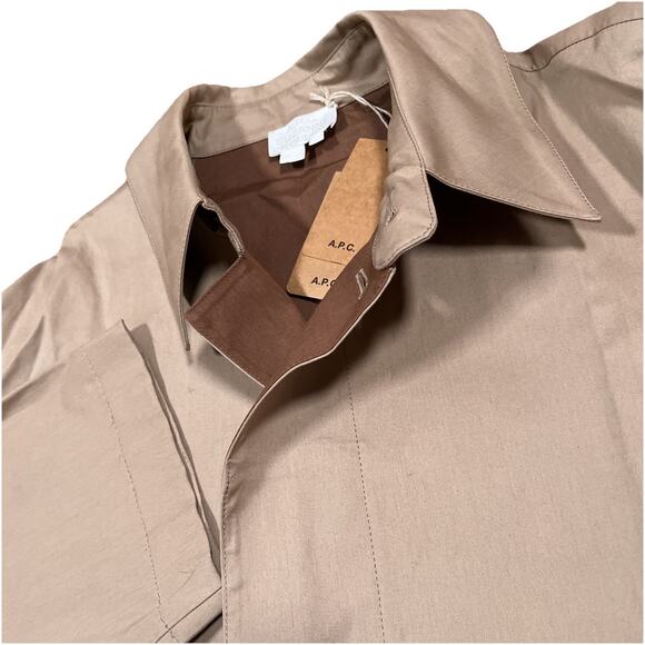 A.P.C. X Suzanne Koller Women’s Size 8 Tag Tan Beige Trench Coat Button NWT - Picture 1 of 12